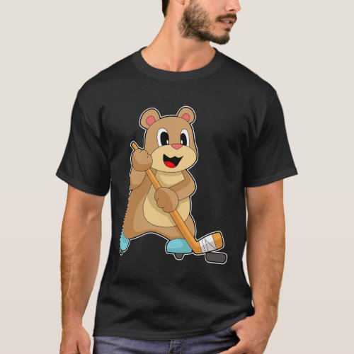 Bear Ice hockey Ice hockey stick T_Shirt