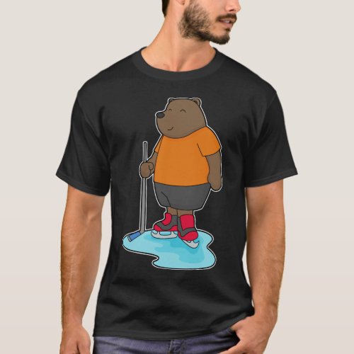 Bear Ice Hockey Ice hockey stick T_Shirt