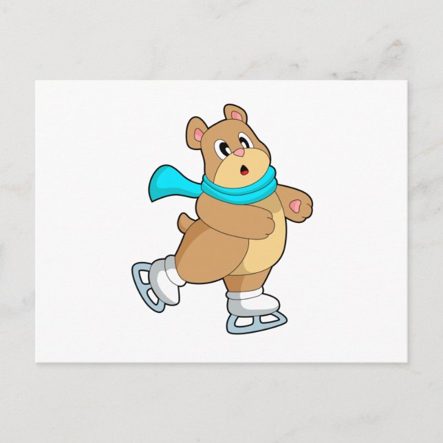 Bear Ice skating Ice skates Postcard (Front)