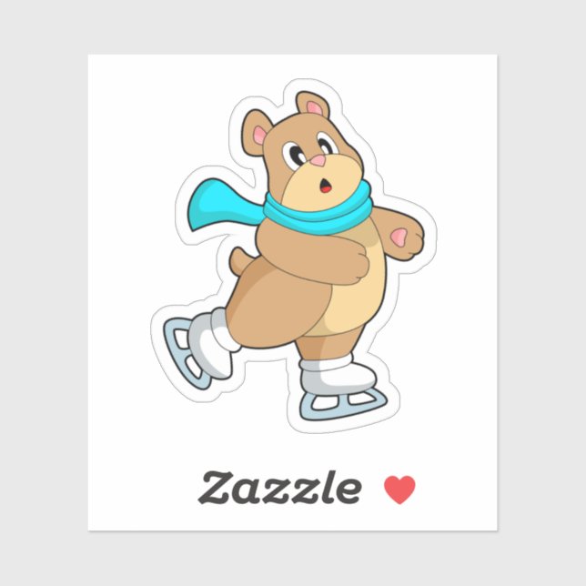 Bear Ice skating Ice skates Sticker (Sheet)