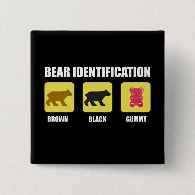 Bear Identification Funny Button (Front)