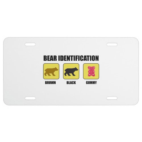 Bear Identification Funny License Plate