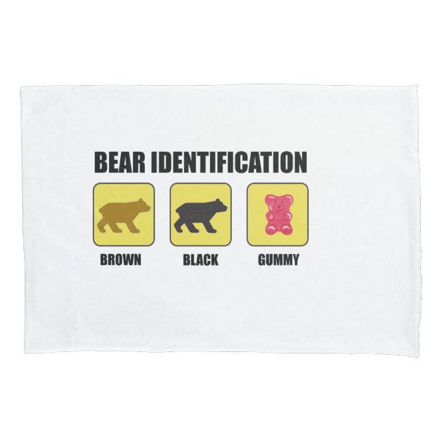 Bear Identification Funny Pillow Case (Front)