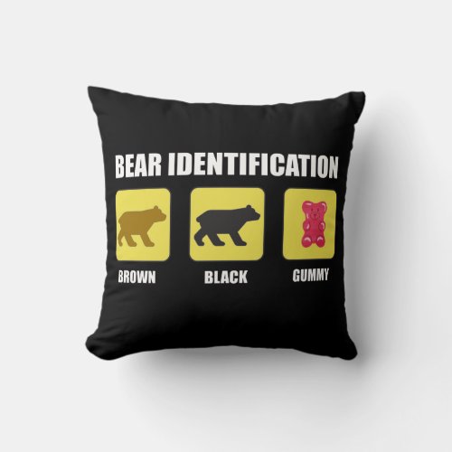 Bear Identification Funny Throw Pillow
