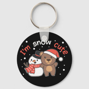 Bear I'm Snow Cute Snowman Snow Pun Keychain