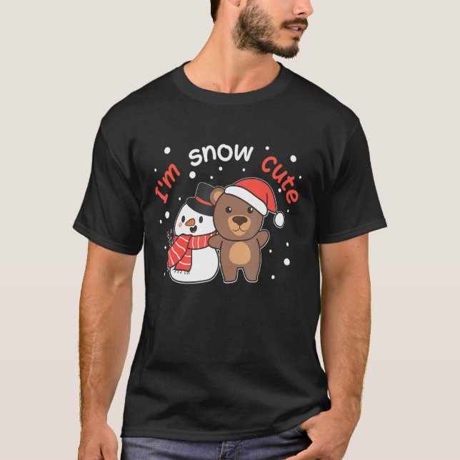 Bear I'm Snow Cute Snowman Snow Pun T-Shirt (Front)