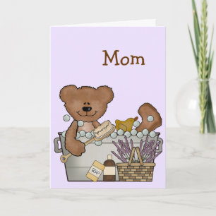 Bear In A Bubble Bath Mother's Day Card