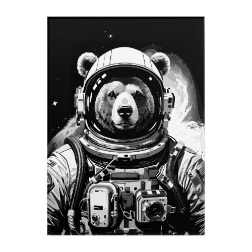 Bear in Astronaut Gear Acrylic Print