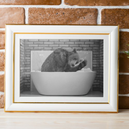 Bear  in Bathtub Bubble bath Animal  Poster