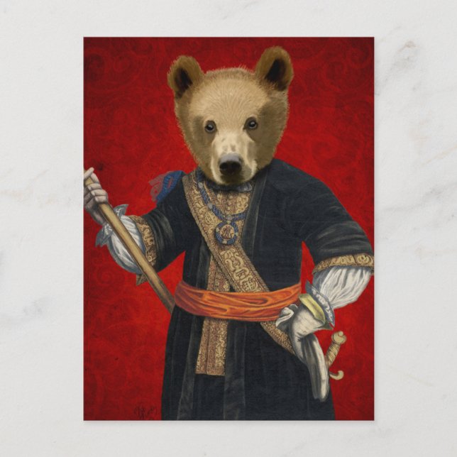 Bear in Blue Robes 3 Postcard (Front)