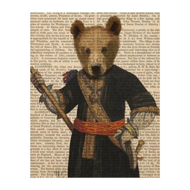 Bear in Blue Robes Wood Wall Decor (Front)