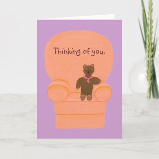 Bear in chair, Thinking of you, greeting cards