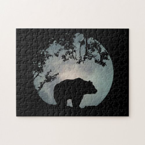 Bear in Full Moon Challenging Jigsaw Puzzle