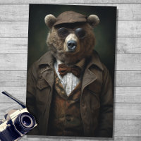 Bear in Gentleman's Clothing 3 Decoupage Paper