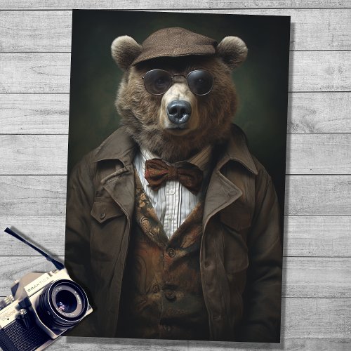 Bear in Gentlemans Clothing 3 Decoupage Paper