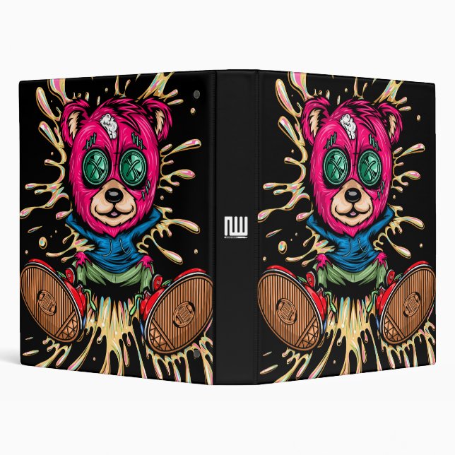 Bear In Honey 3 Ring Binder (Background)