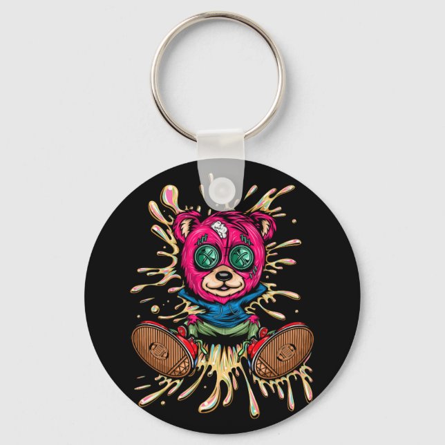 Bear In Honey Keychain (Back)