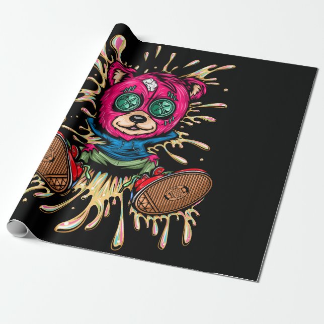 Bear In Honey Wrapping Paper (Unrolled)