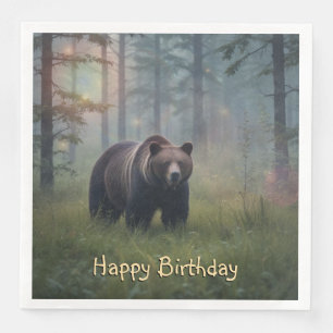 Bear in Magical Forest Paper Dinner Napkins