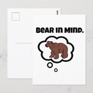 Bear in Mind – Funny Pun Cartoon Bear Design Postcard