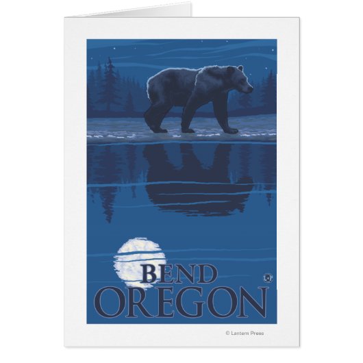 Bear in Moonlight - Bend, Oregon Cards (Front)