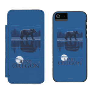 Bear in Moonlight - Bend, Oregon iPhone SE/5/5s Wallet Case