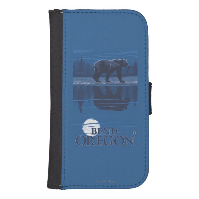 Bear in Moonlight - Bend, Oregon Samsung Galaxy Wallet Case (Front)