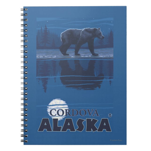 Bear in Moonlight - Cordova, Alaska Notebook (Front)