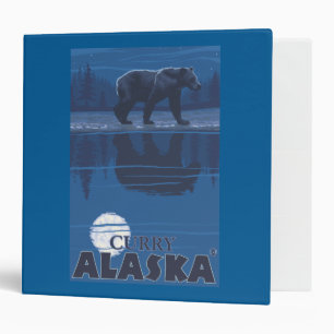 Bear in Moonlight - Curry, Alaska 3 Ring Binder