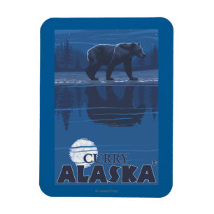 Bear in Moonlight - Curry, Alaska Magnet