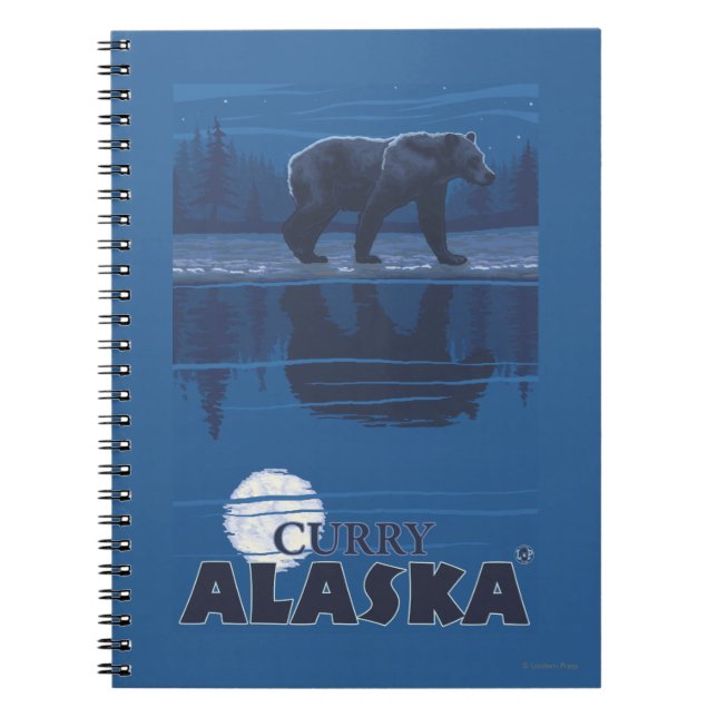 Bear in Moonlight - Curry, Alaska Notebook (Front)