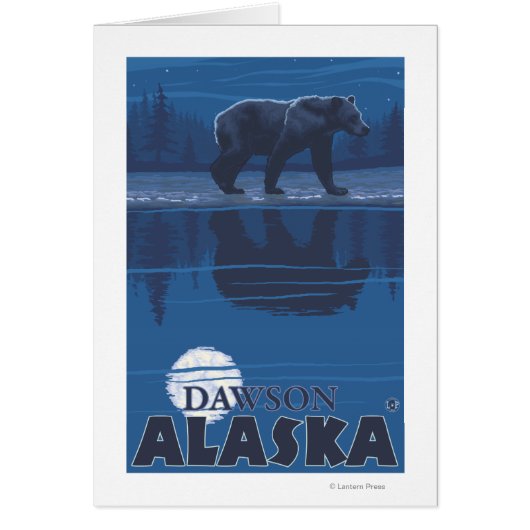 Bear in Moonlight - Dawson, Alaska Cards (Front)