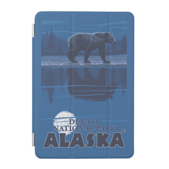 Bear in Moonlight - Denali National Park, Alaska iPad Mini Cover (Front)