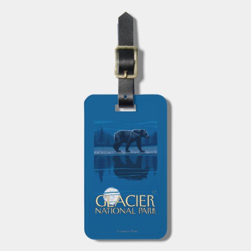 Bear in Moonlight _ Glacier National Park MT Luggage Tag