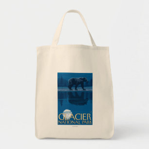 Bear in Moonlight - Glacier National Park, MT Tote Bag