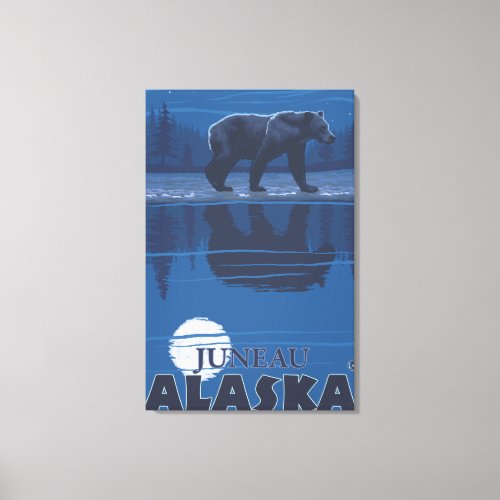 Bear in Moonlight _ Juneau Alaska Canvas Print