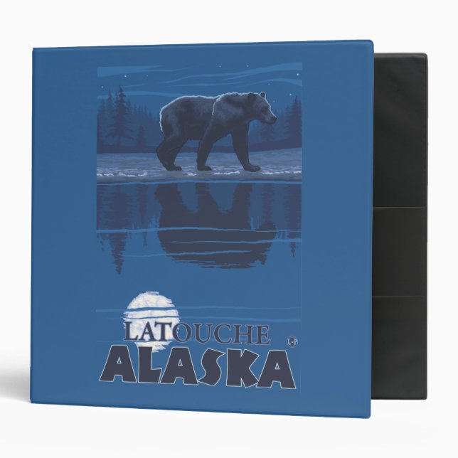 Bear in Moonlight - Latouche, Alaska Binder (Front/Inside)
