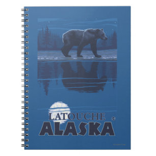 Bear in Moonlight - Latouche, Alaska Notebook