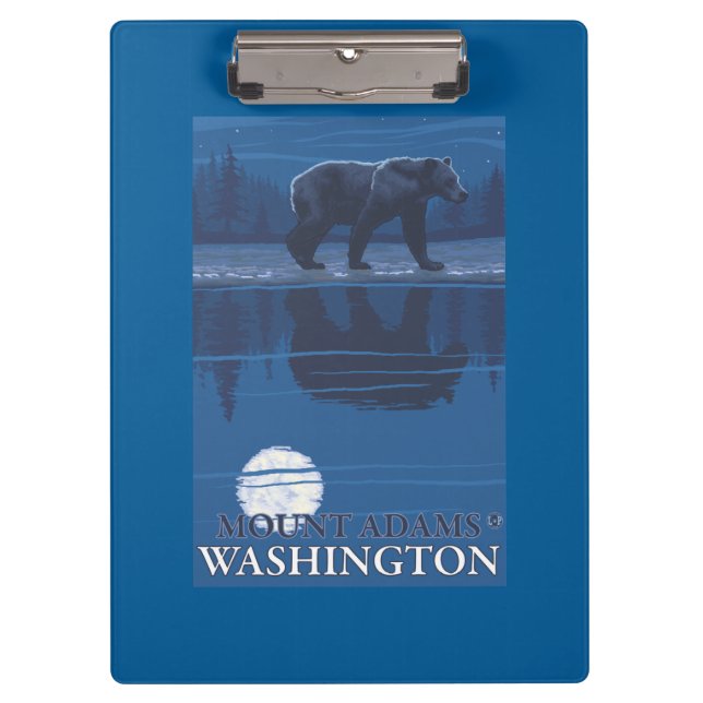 Bear in Moonlight - Mount Adams, Washington Clipboard (Front)