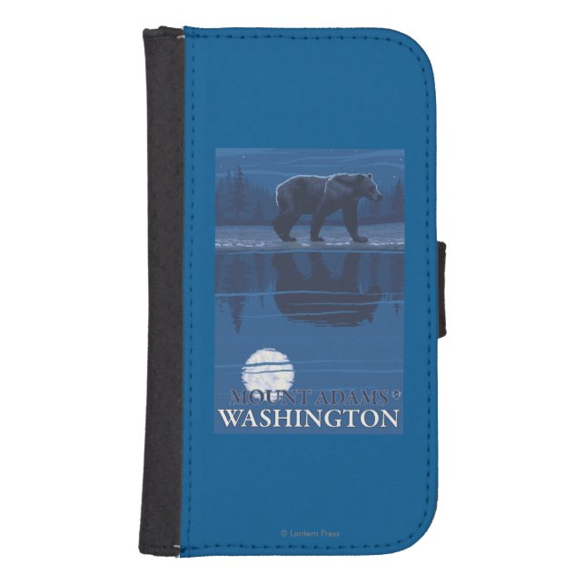 Bear in Moonlight - Mount Adams, Washington Samsung Galaxy Wallet Case (Front)