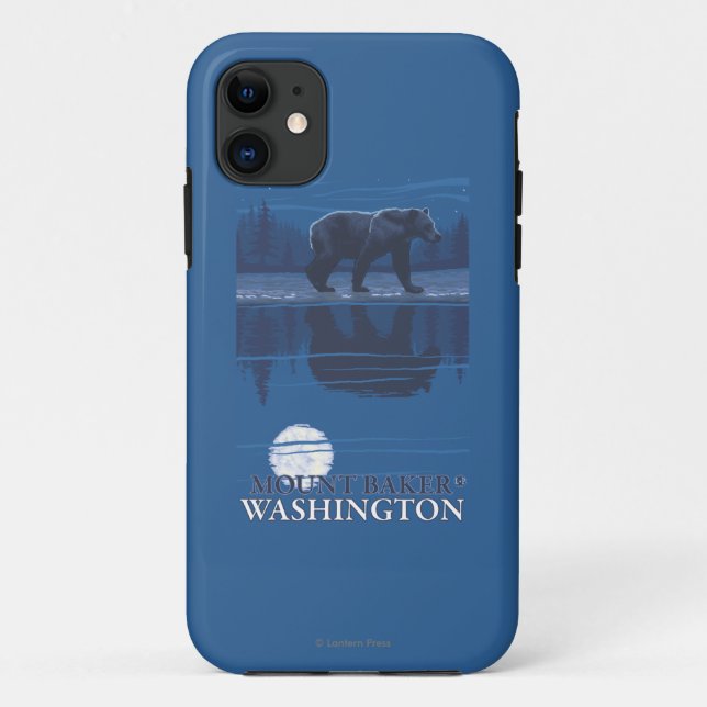 Bear in Moonlight - Mount Baker, Washington Case-Mate iPhone Case (Back)
