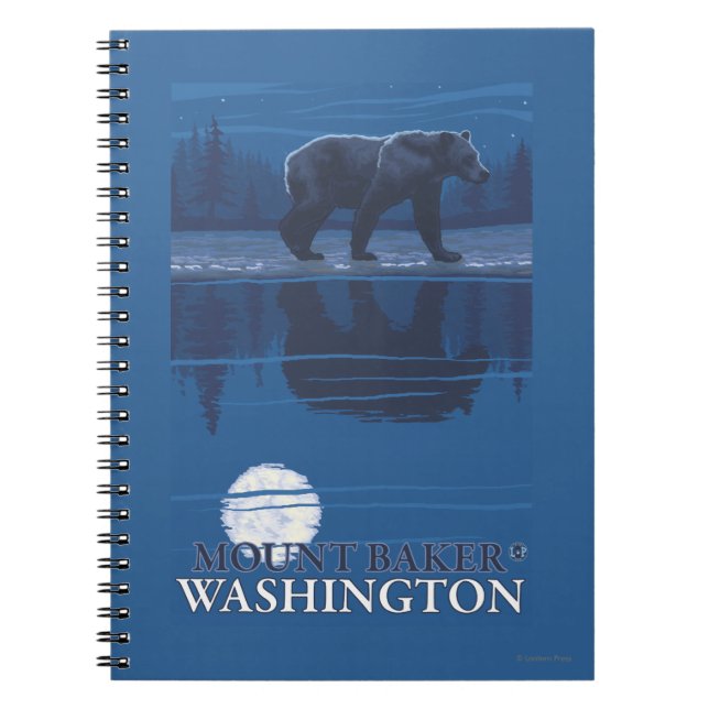 Bear in Moonlight - Mount Baker, Washington Notebook (Front)