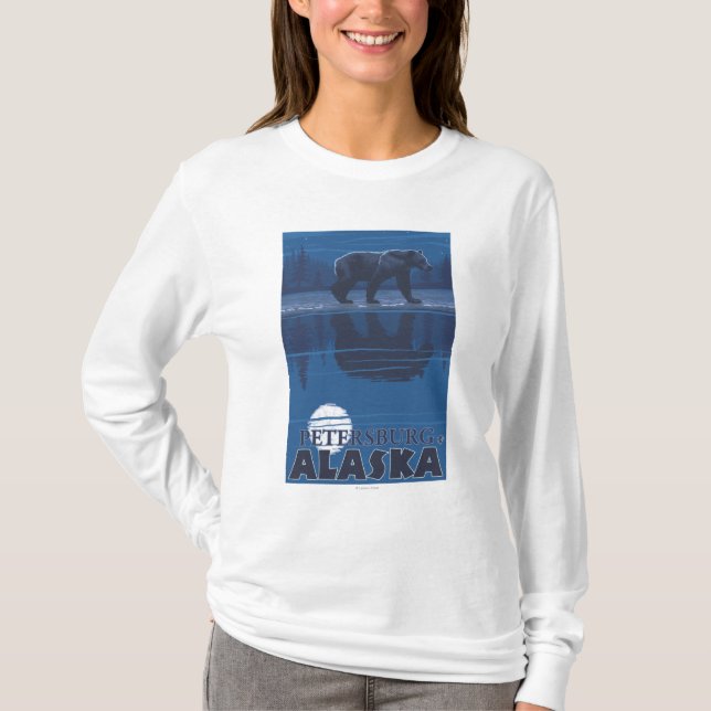 Bear in Moonlight - Petersburg, Alaska T-Shirt (Front)