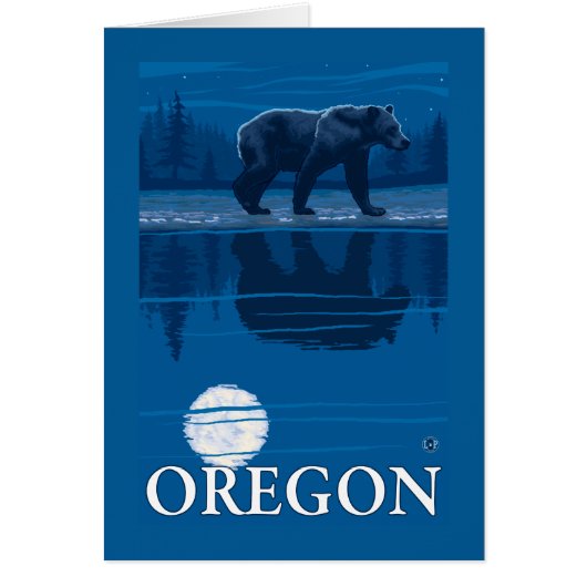 Bear in Moonlight- Vintage Travel Poster (Front)