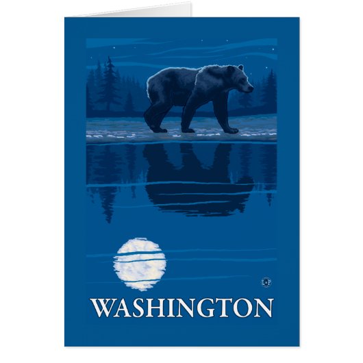 Bear in Moonlight - Washington Cards (Front)