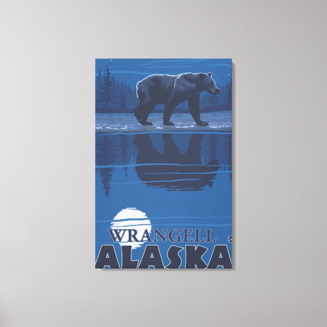 Bear in Moonlight - Wrangell, Alaska Canvas Print (Front)