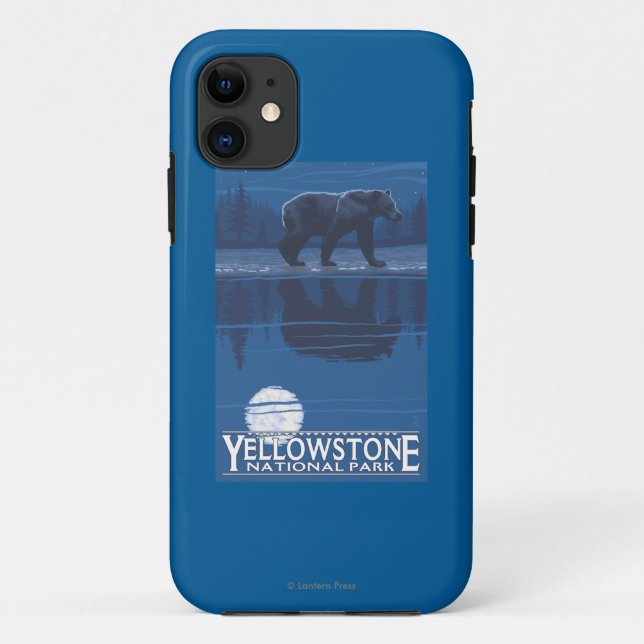 Bear in Moonlight - Yellowstone National Park Case-Mate iPhone Case (Back)