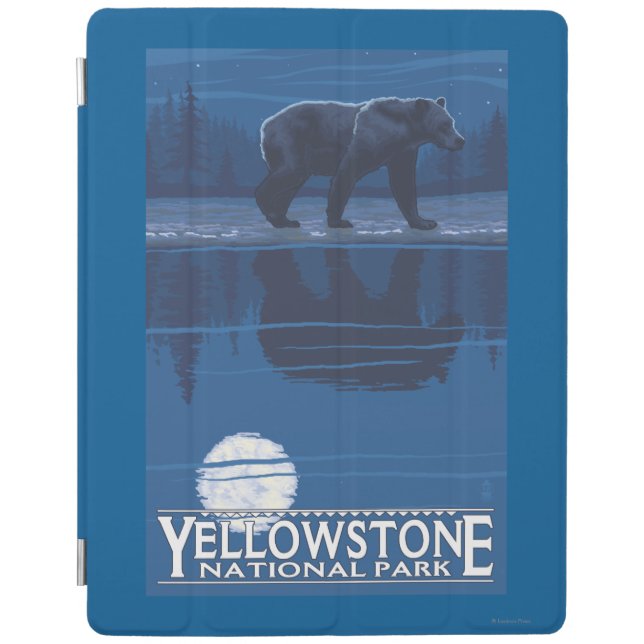Bear in Moonlight - Yellowstone National Park iPad Smart Cover (Front)