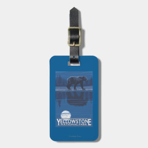 Bear in Moonlight - Yellowstone National Park Luggage Tag