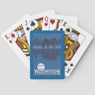 Bear in Moonlight - Yellowstone National Park Poker Cards
